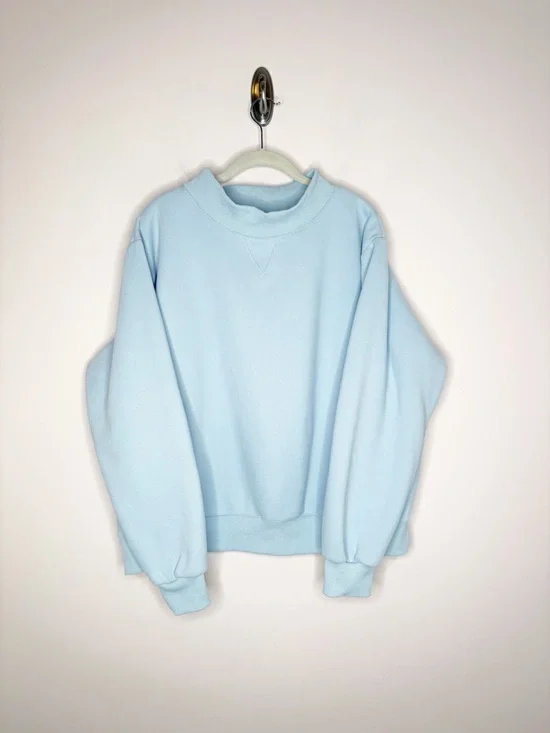 Parke Classic Mockneck Sweatshirt Ice Blue L/XL - Picture 2 of 7